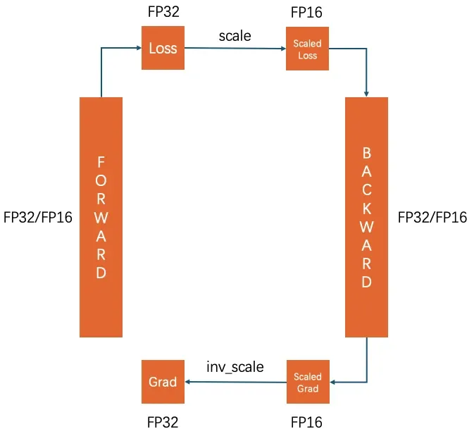 Megatron-LM混合精度训练流程(FP16/FP32)